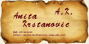 Anita Krstanović vizit kartica